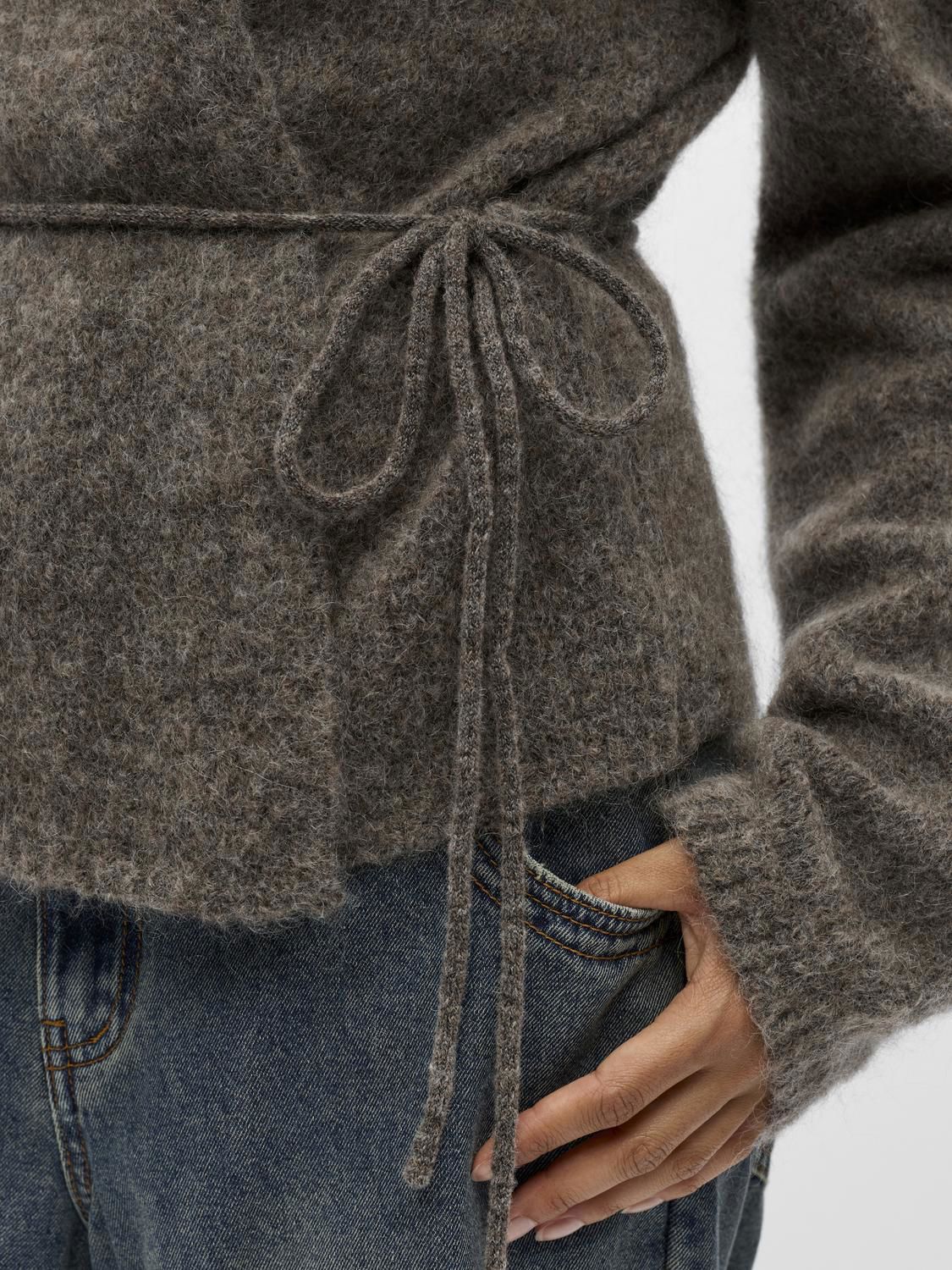Objnete L/s Re Tie Cardigan Noos Brun