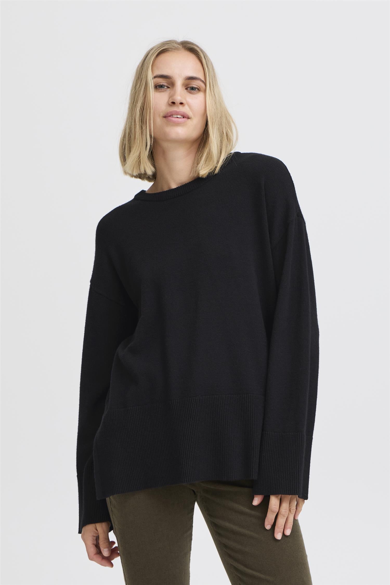 Pzsteffi Oneck Pullover Black Beauty