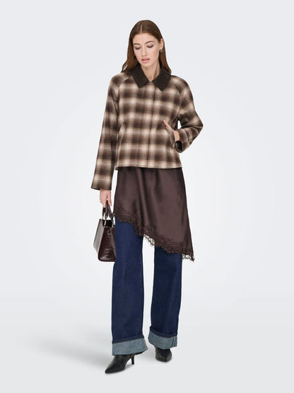 Onlkine Checked Cord Jacket Cc Otw Grå