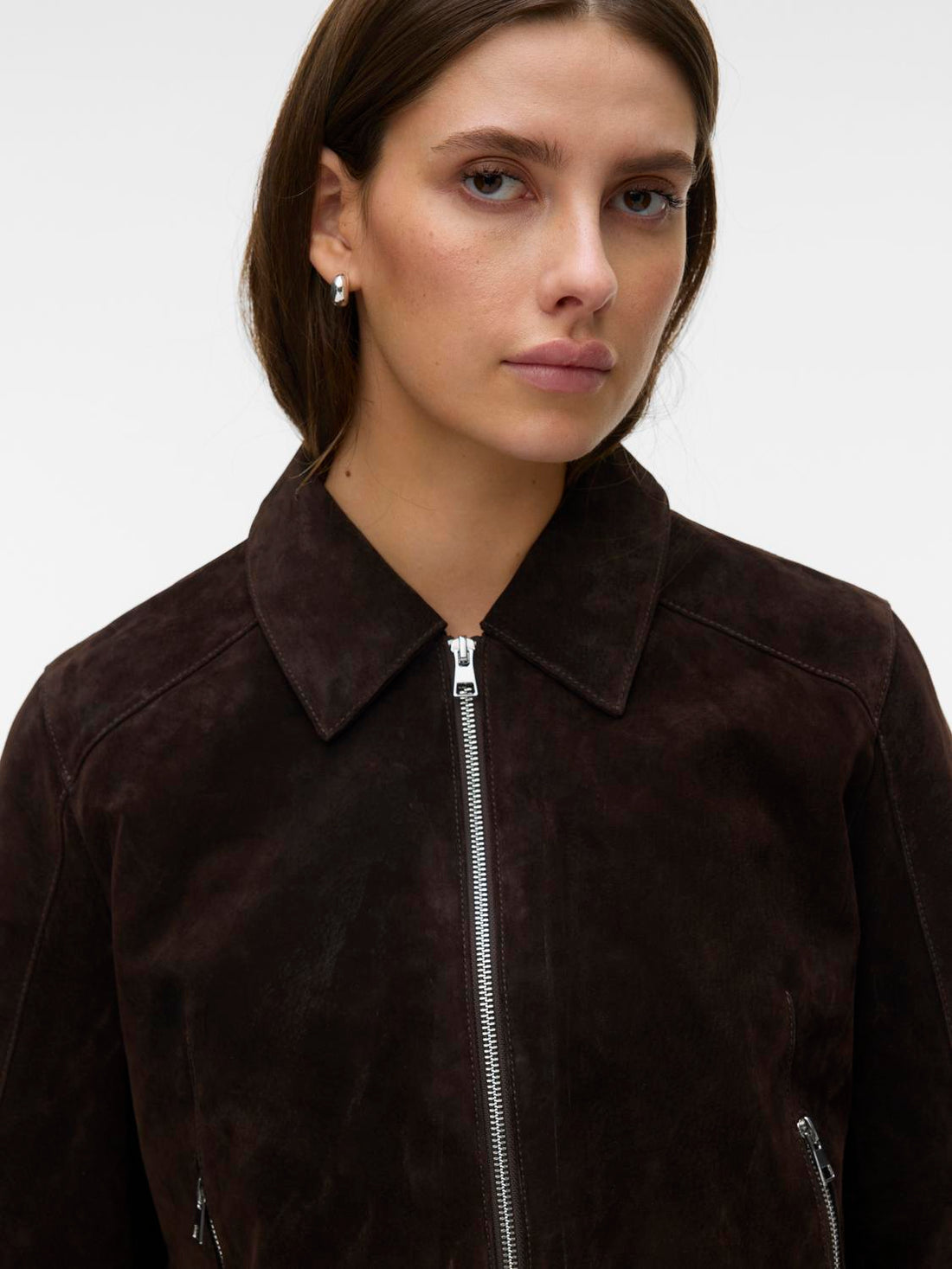 Vmjanicejade Short Suede Jacket Excl Brun