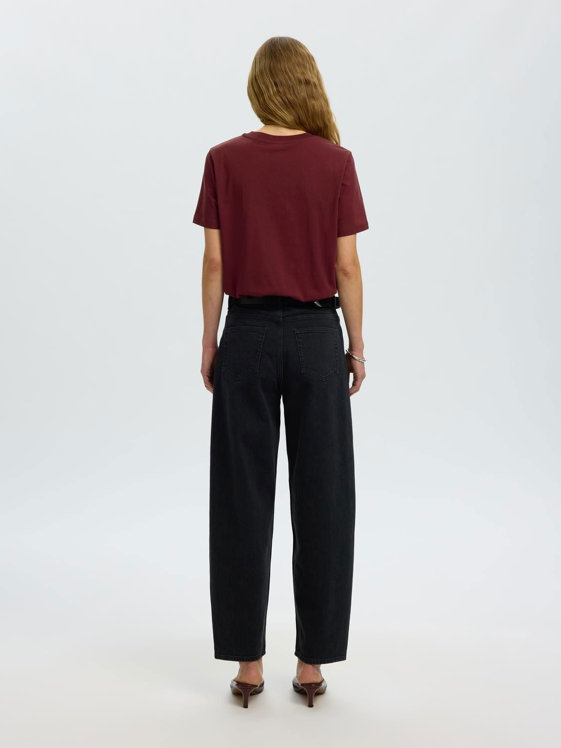 Slwmyessential Ss O-Neck Tee Noos Burgunder
