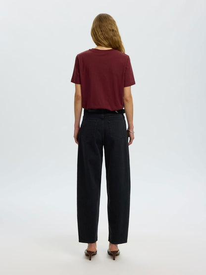 Slwmyessential Ss O-Neck Tee Noos Burgunder
