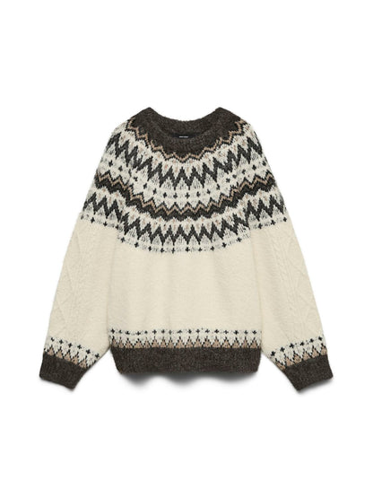 Vmjuliana Ls O-Neck Pullover Boo Grå