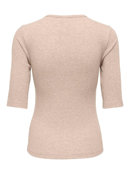 Jdyreno 2/4 O Neck Top Jrs Dia Grå