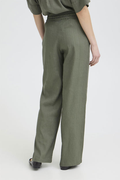 Pzluca Pant Full Length, Wide Grønn
