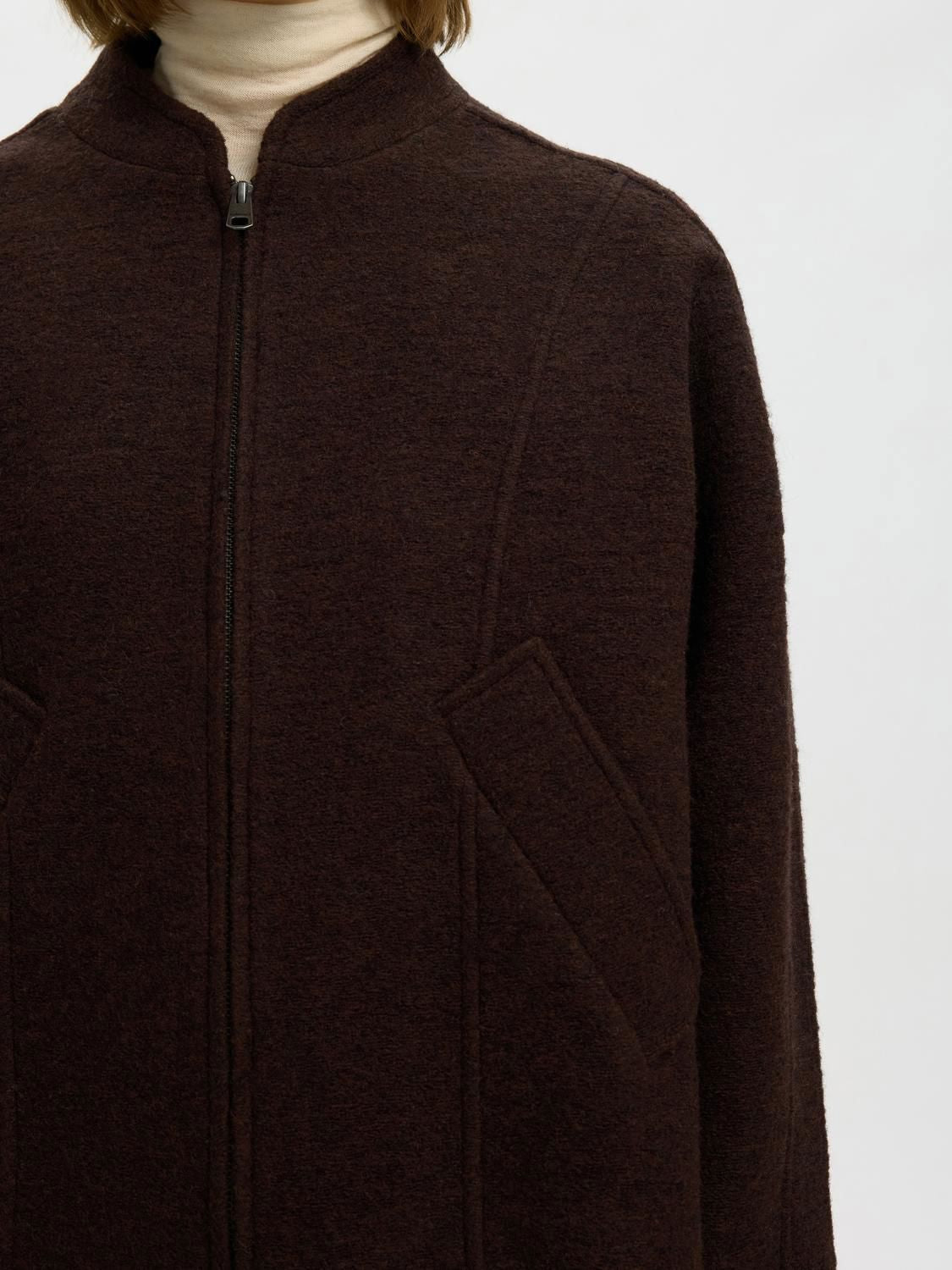 Slwjacqueline Wool Blend Jacket Noos Brun
