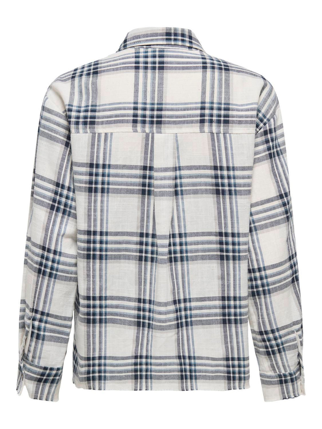 Onlpotsdam Abbie Ls Check Shirt Moch Wvn Hvit