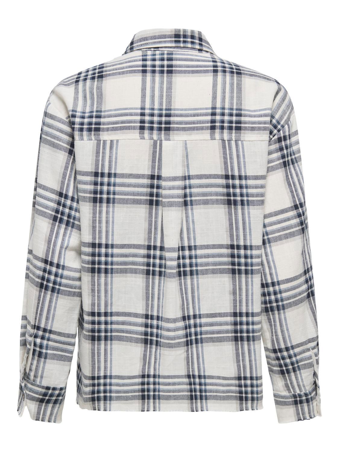 Onlpotsdam Abbie Ls Check Shirt Moch Wvn Hvit
