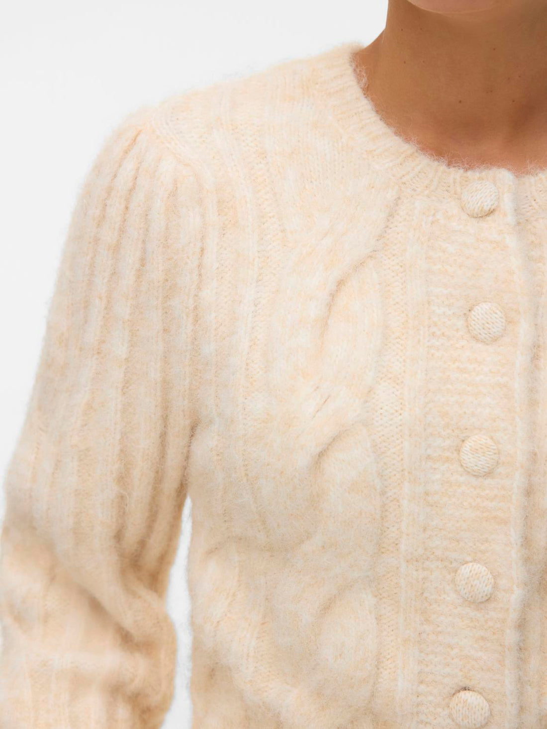 Vmlisa Ls String Cardigan Lcs Beige