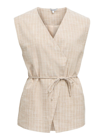 Objpaula Yui Lo Waistcoat 144 Grå