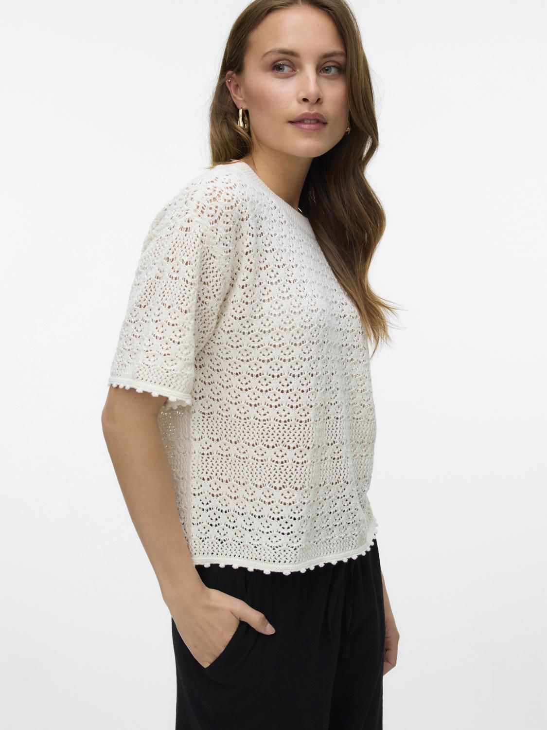Vmmanila 2/4 O-Neck Pullover Beige