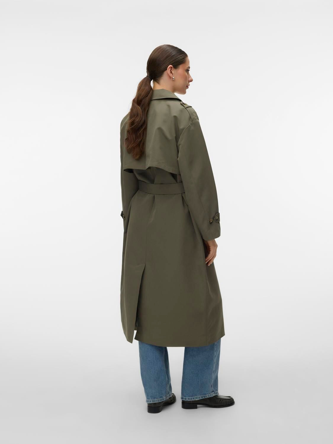 Vmmoe Long Trenchcoat Lcs Grønn