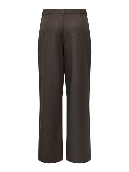 Onlhattie Hw Pleat Str Pant Tlr Noos Brun
