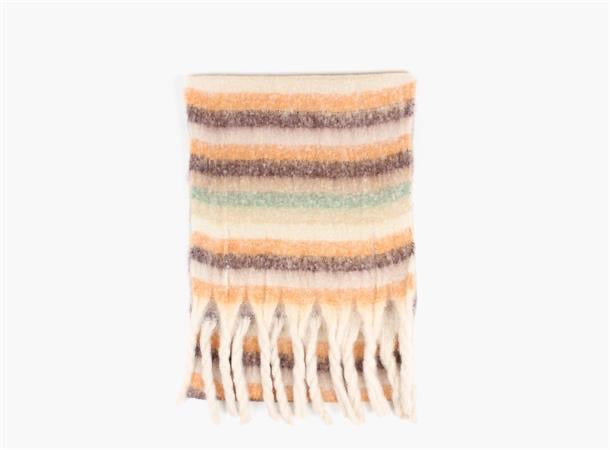 MANZINI Fluffy Thin Stripes Scarf Oransje