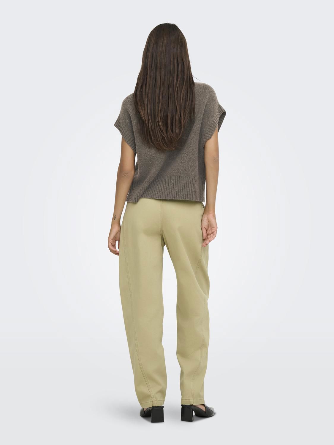 Jdylea S/l Hn 2way Zip Vest Knt Noos Grå