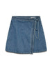 Vmliza Mr Short Denim Wrap Skirt Ga Noos Blå