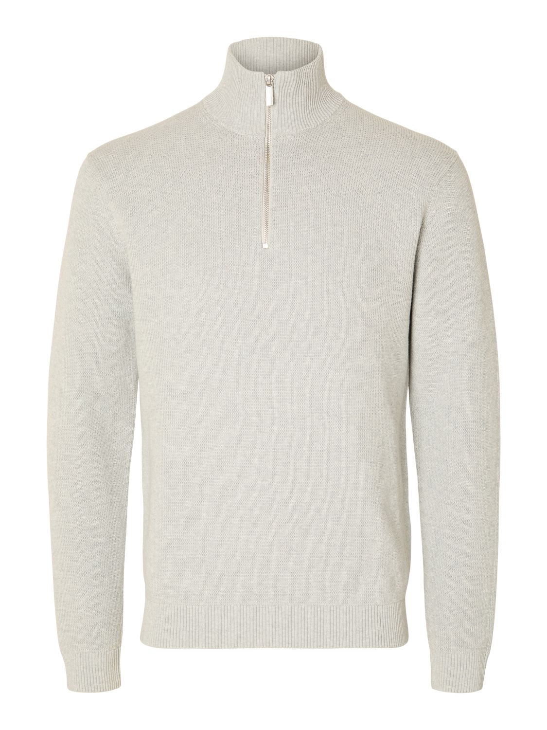 Slmdane Ls Knit Structure Half Zip Noos Grå