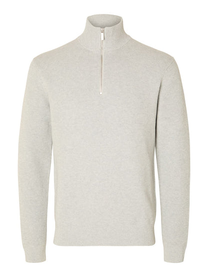 Slmdane Ls Knit Structure Half Zip Noos Grå