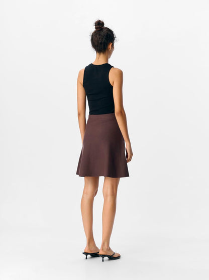 Objreynard Hw Short Knit Skirt Noos Brun