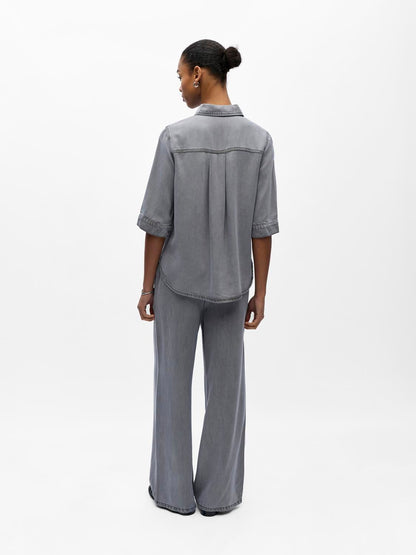 Objframe 2/4 Re Denim Top Noos Grå