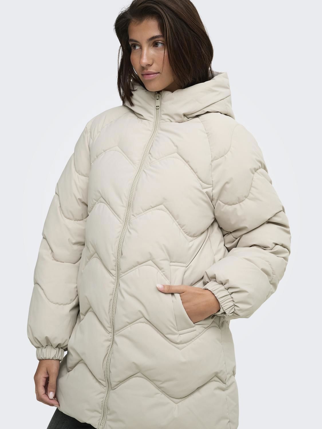 Jdypower Long Hood Puffer Otw Hab Beige