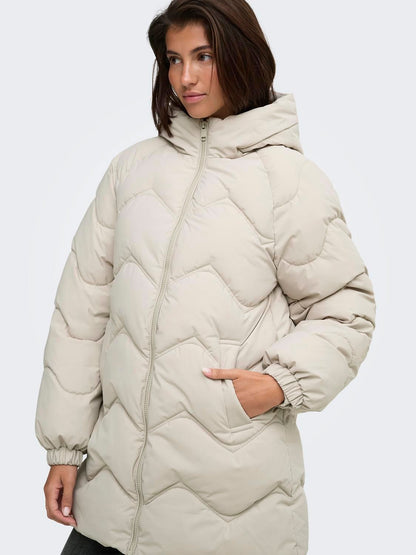Jdypower Long Hood Puffer Otw Hab Beige
