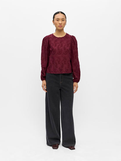 Objmya Re L/s Top Noos Burgunder