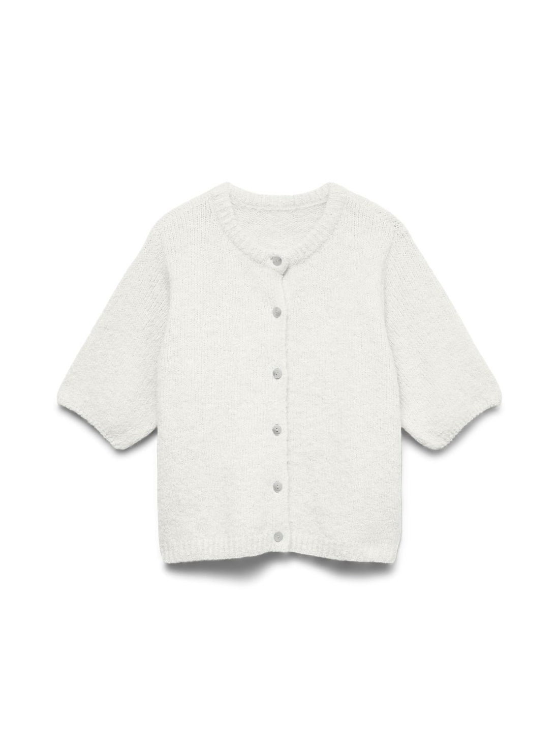 Vmkara 2/4 O-Neck Button Cardigan Exp Hvit