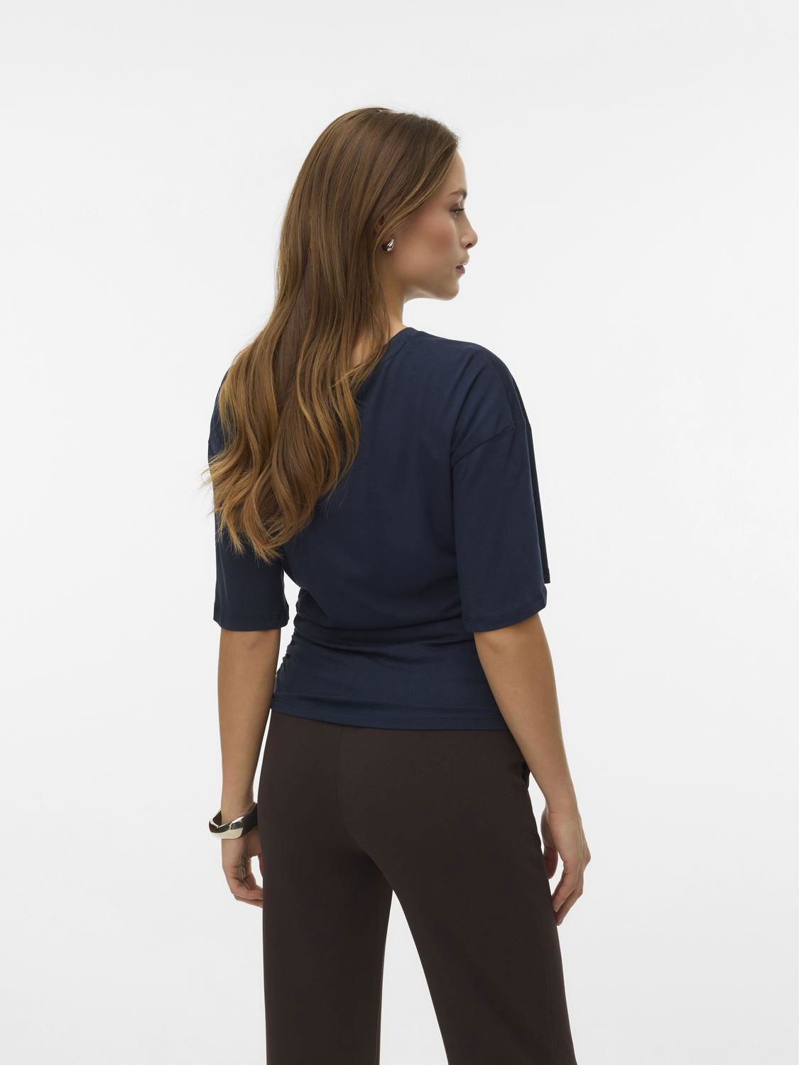 Awnavaro 2/4 O-Neck Top Noos Blå