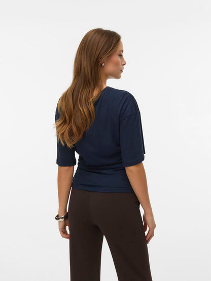 Awnavaro 2/4 O-Neck Top Noos Blå