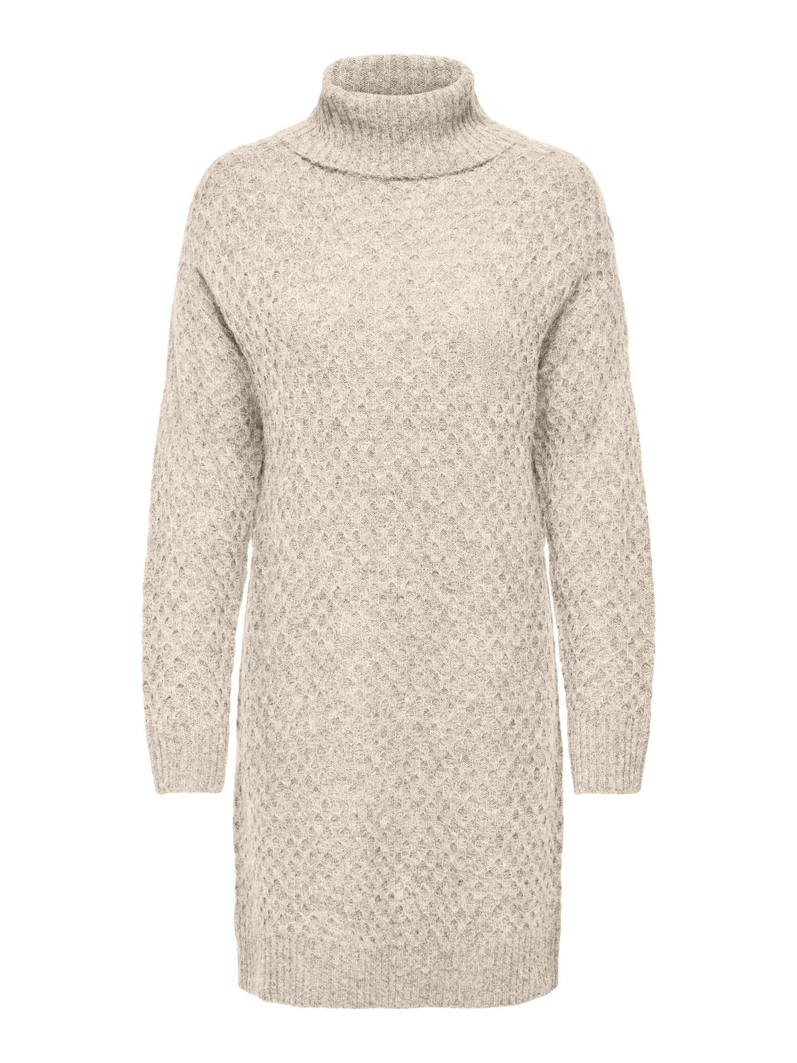 JDYBIGUM L/S COWL NECK DRESS KNT Whitecap Gray