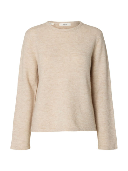 Slwlulu New Ls Knit O-Neck Noos Beige