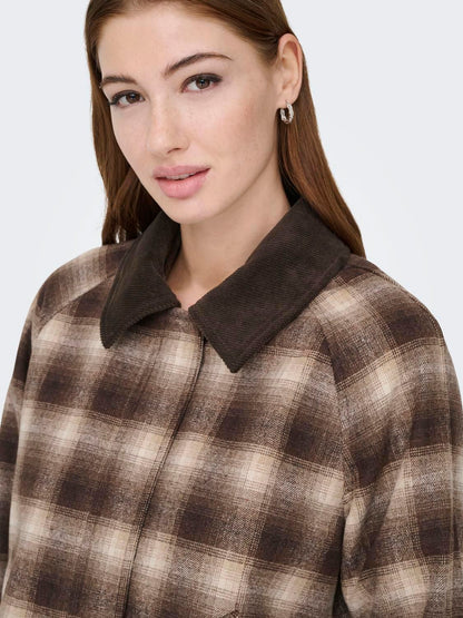Onlkine Checked Cord Jacket Cc Otw Grå