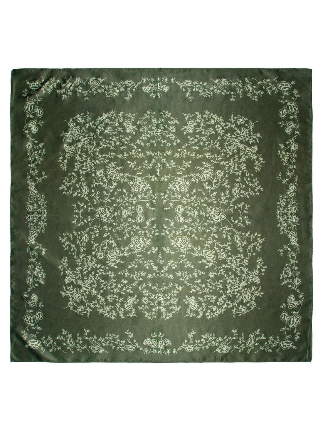 Skjerf m/grener 70x70 Grønn
