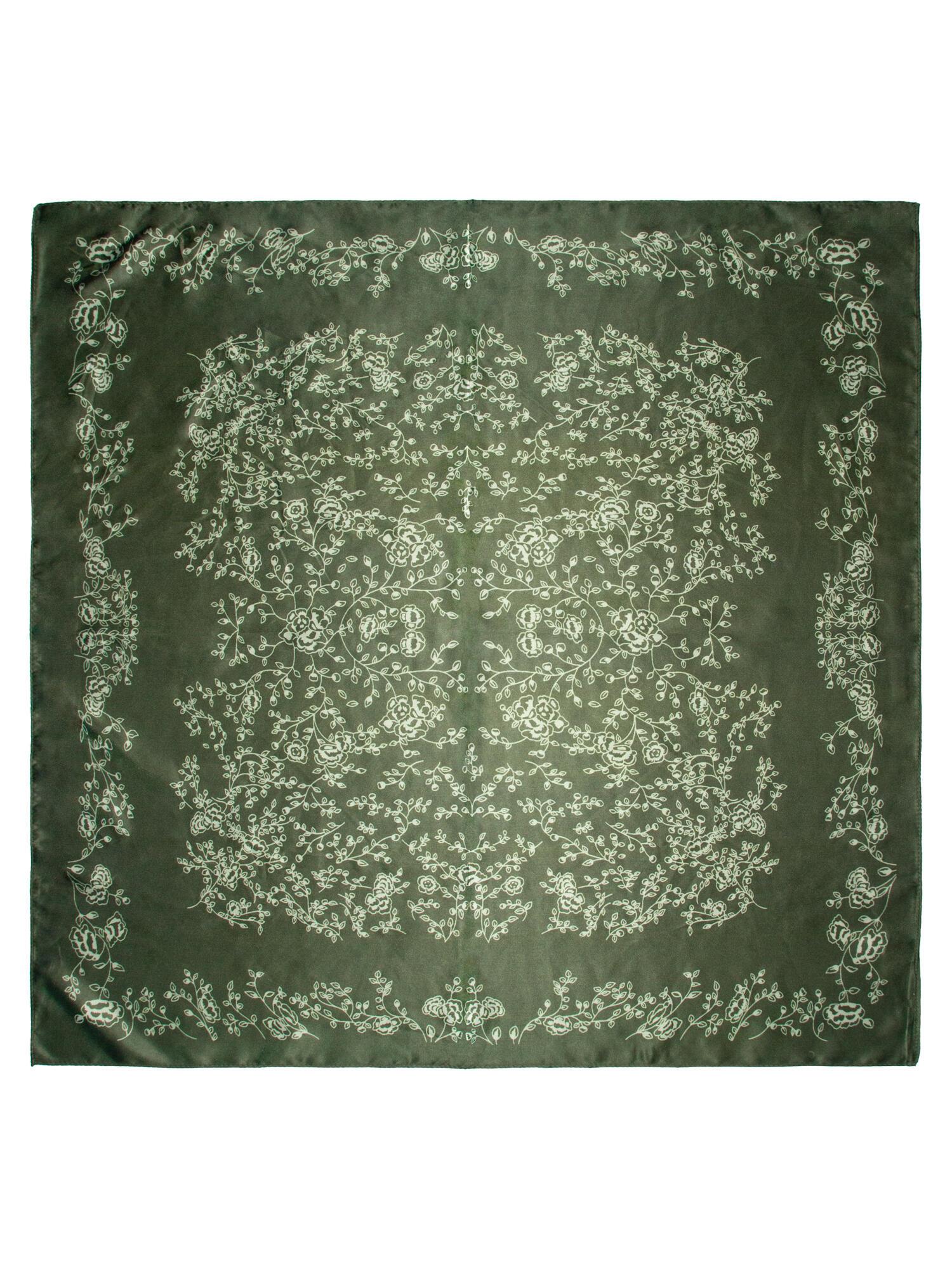 Skjerf m/grener 70x70 Grønn