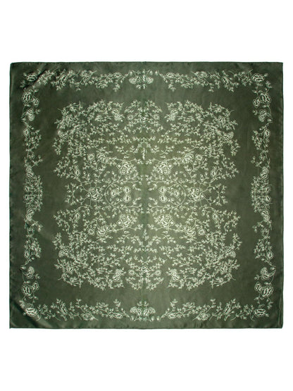 Skjerf m/grener 70x70 Grønn