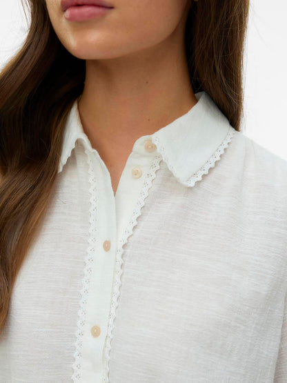 Vmsiri 2/4 Shirt Wvn Hvit