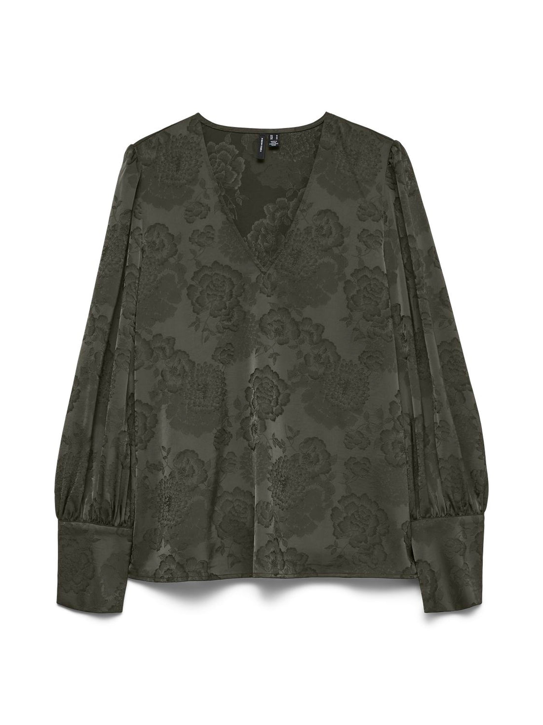 Vmkira Ls V-Neck Top Wvn Pa Grønn