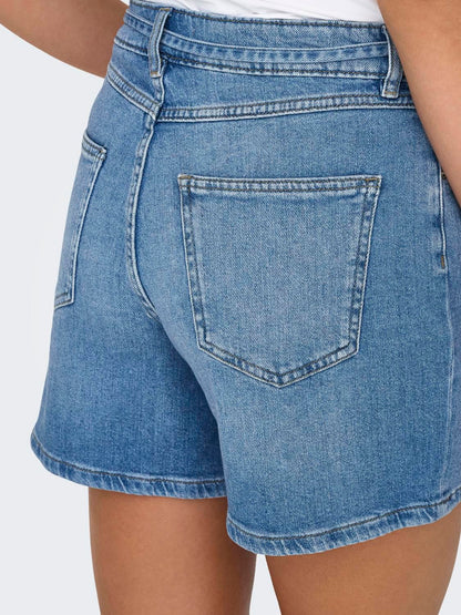 Onlgianna Mw Belted Shorts Azg Dnm Noos Blå
