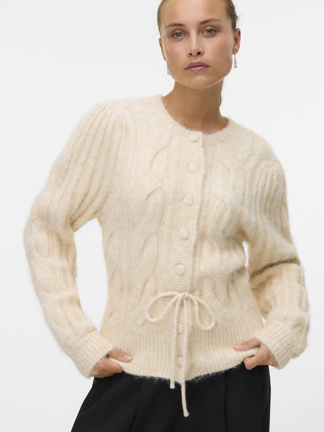 Vmlisa Ls String Cardigan Lcs Beige