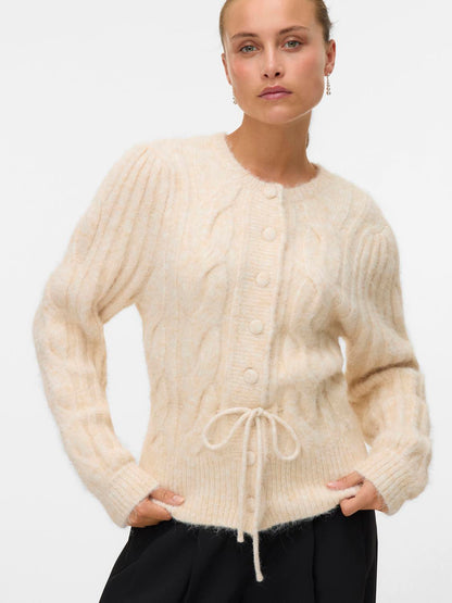 Vmlisa Ls String Cardigan Lcs Beige