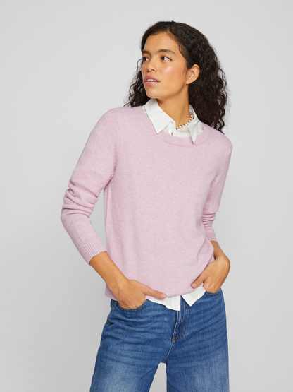 VIRIL O-NECK L/S  KNIT TOP - NOOS Winsome Orchid