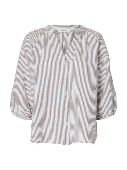 Slwcleo-Alberta Linen Blend Shirt Noos Hvit
