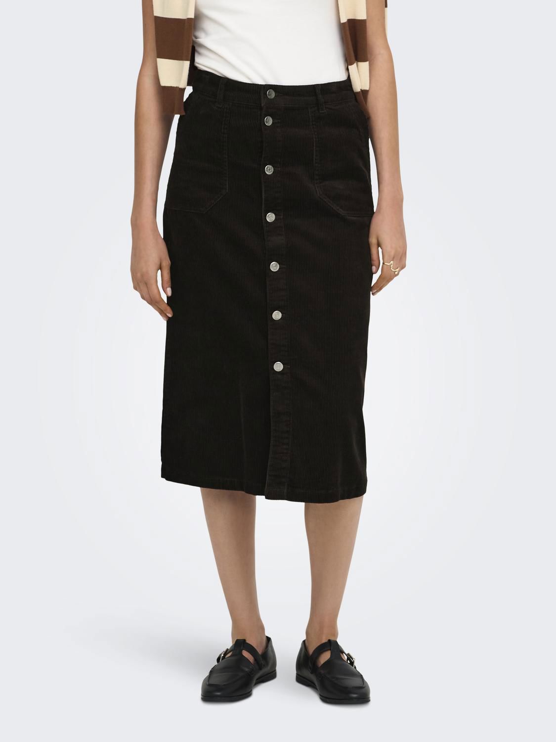 Jdyshiraz Hw Midi Button Skirt Pnt Brun