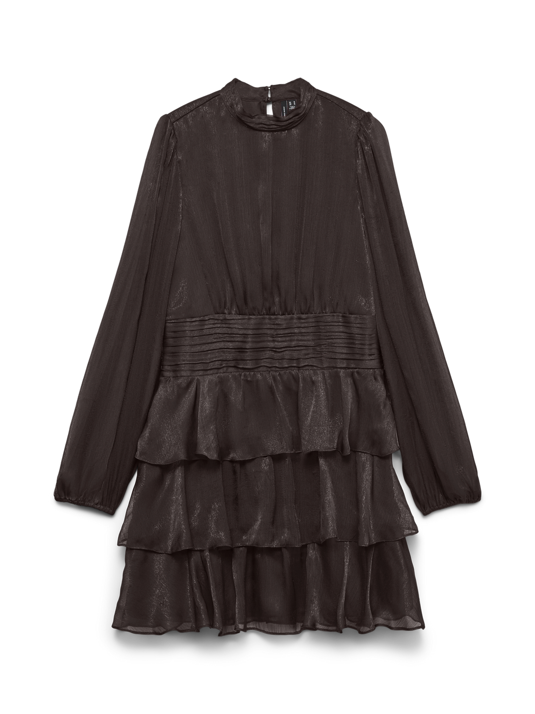 Vmlauren Ls Short Dress Wvn Exp Brun