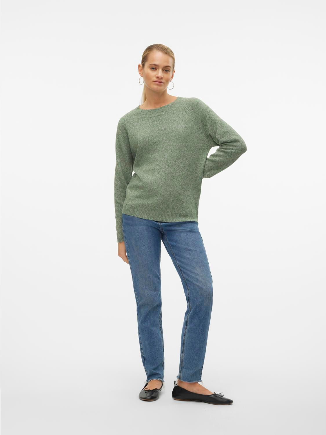 Vmdoffy Ls O-Neck Blouse Ga Noos Grønn