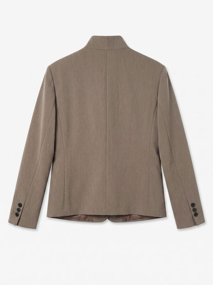 Vmdina Ls High Neck Blazer Lcs Beige