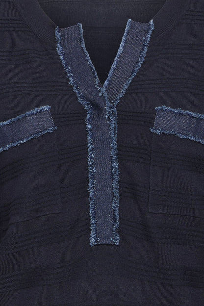 Pzsara Denim Mix Knit Blå