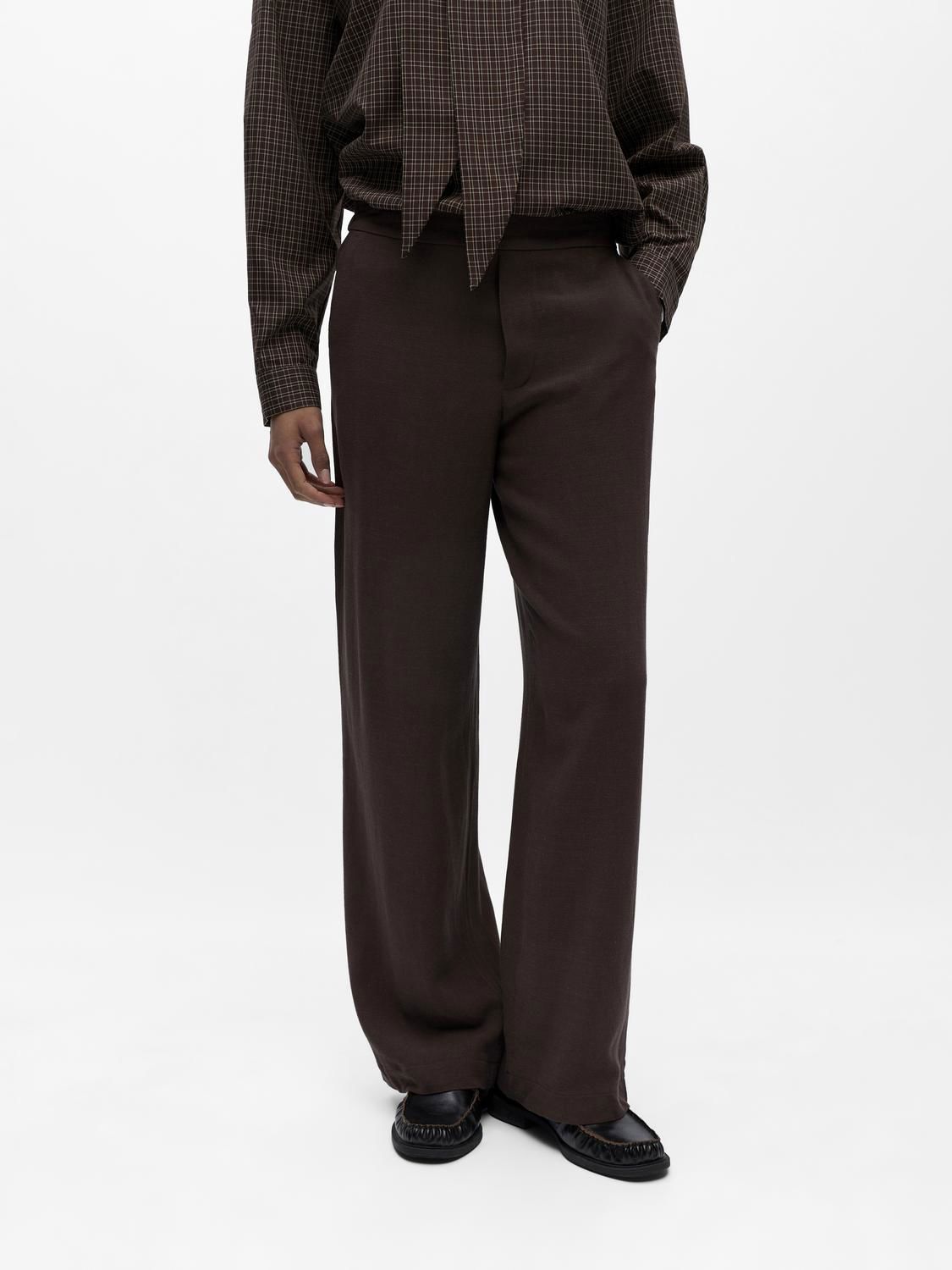 Objsanne Aline Wide Pant Noos Brun