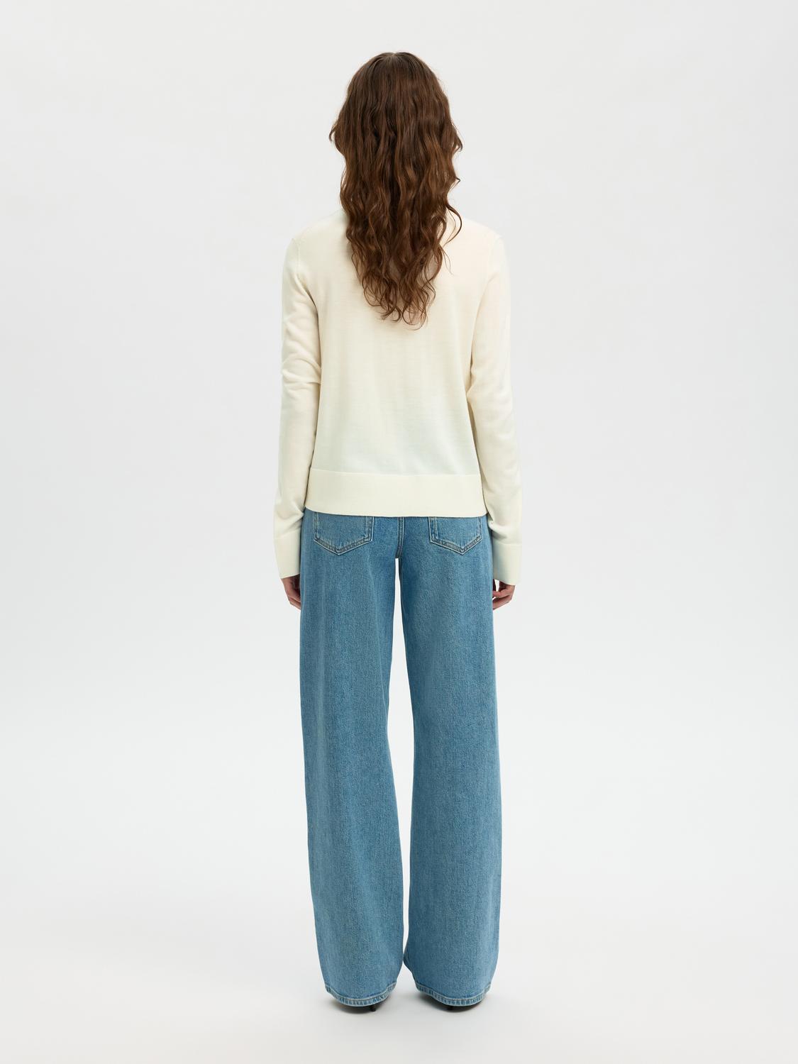 Slwthea Ls Knit Merino Cardigan Noos Hvit